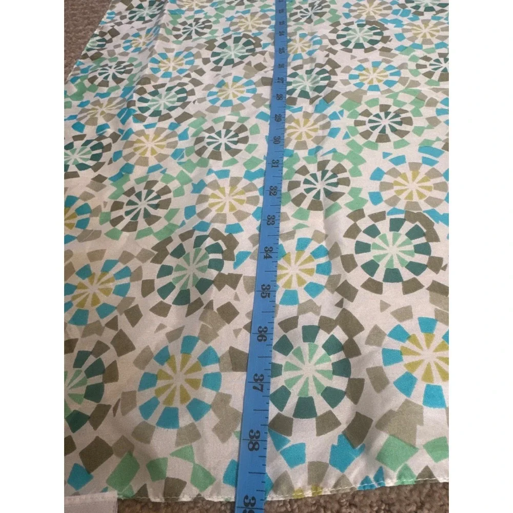 Lulla Collection by BINDYA 100% Silk Scarf Geometric Kaleidoscope Teal Green 39